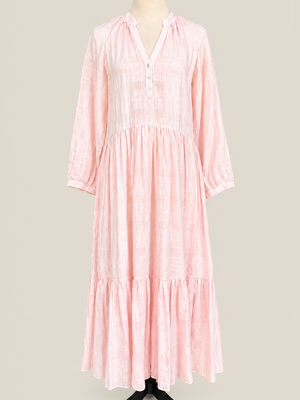 Veronica Beard Sarita Dress Blush Pink Linen Midi Boho M NWT